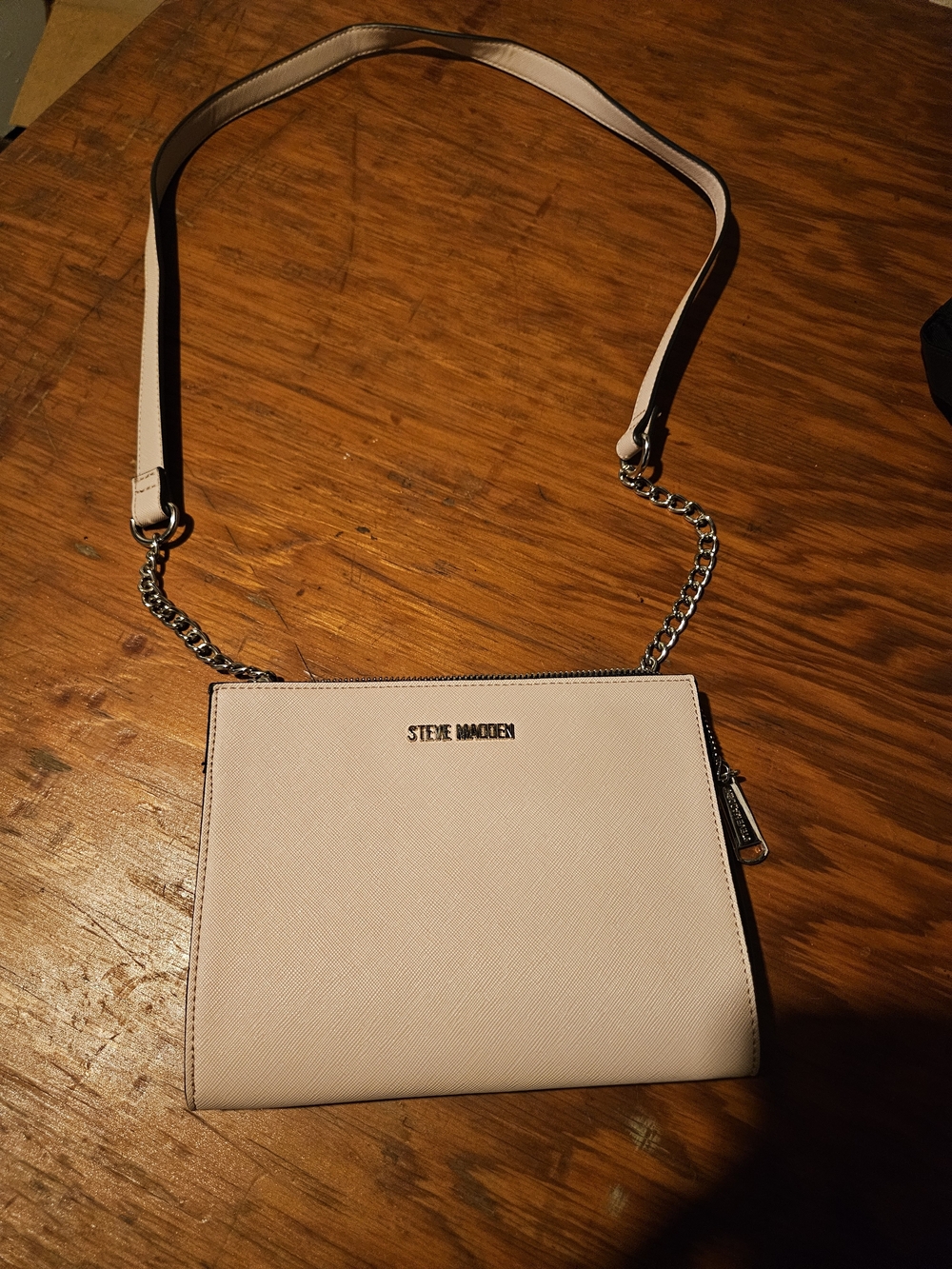 Steve Madden Light Cream Crossbody with Chain Strap
